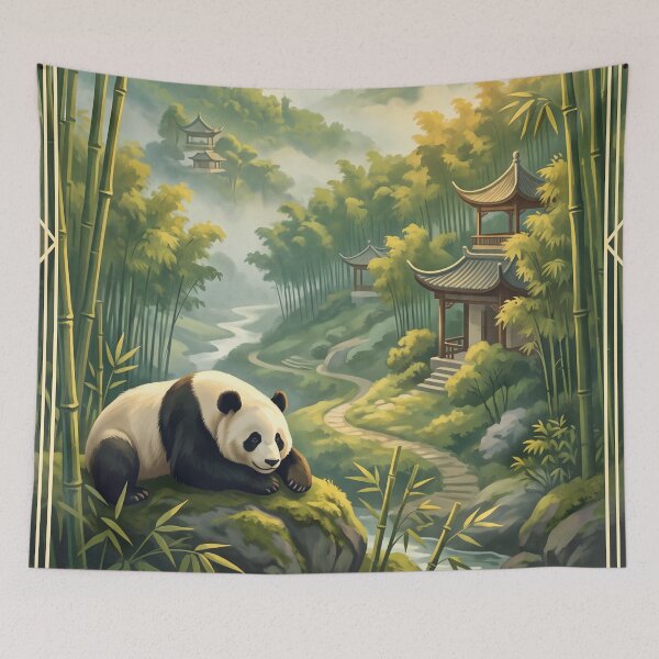 Item preview, Chengdu China Vintage Panda Travel Illustration designed and sold by Bomax121.