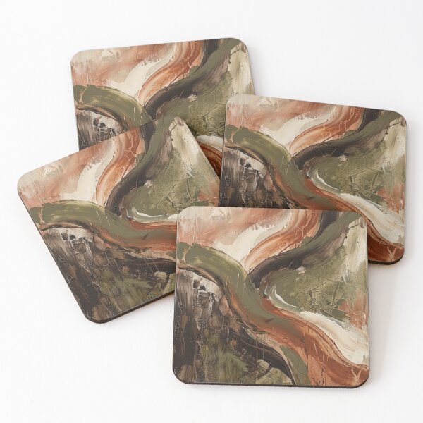 Item preview, Terracotta and Olive Brushstrokes Minimalist Abstract Art designed and sold by Zaramodo.