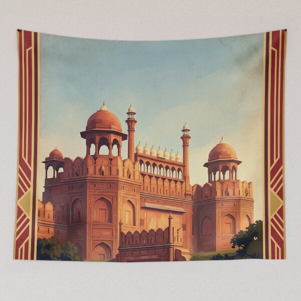 Item preview, Delhi India Vintage Historic Travel Illustration designed and sold by Bomax121.