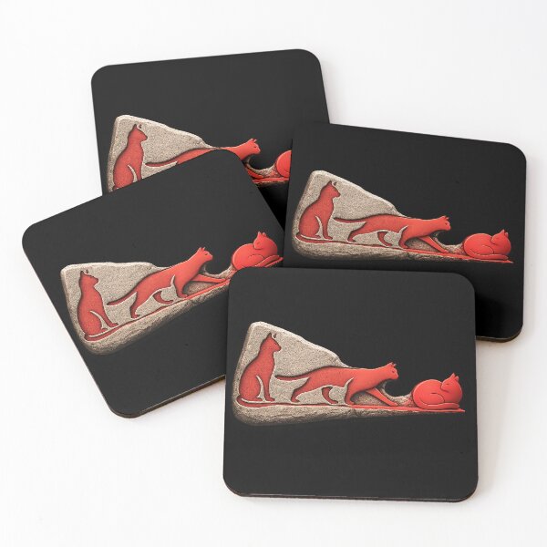 Item preview, Nine Lives in Stone – Three Cats From Rock To Form designed and sold by petroglyphe.