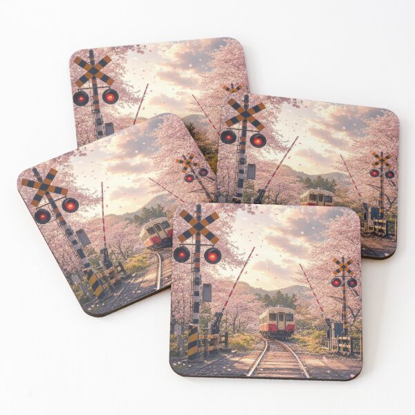 Item preview, Sakura Railroad Crossing Japanese Train Spring Blossom Aesthetic designed and sold by vekotpu.