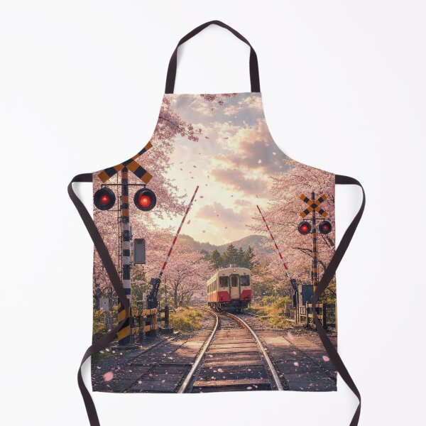 Item preview, Sakura Railroad Crossing Japanese Train Spring Blossom Aesthetic designed and sold by vekotpu.