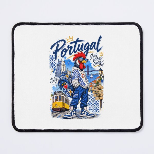 Item preview, Portuguese Rooster Azulejo Streetwear designed and sold by FurryPrintLab-FurryPrintLabDesign.