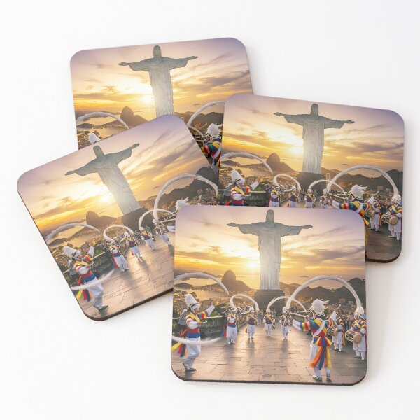 Item preview, Korean Traditional Pungmul Nori & Sangmo Spinning at Christ the Redeemer Rio Art Print, Cultural Fusion Design designed and sold by SOOstudio73.