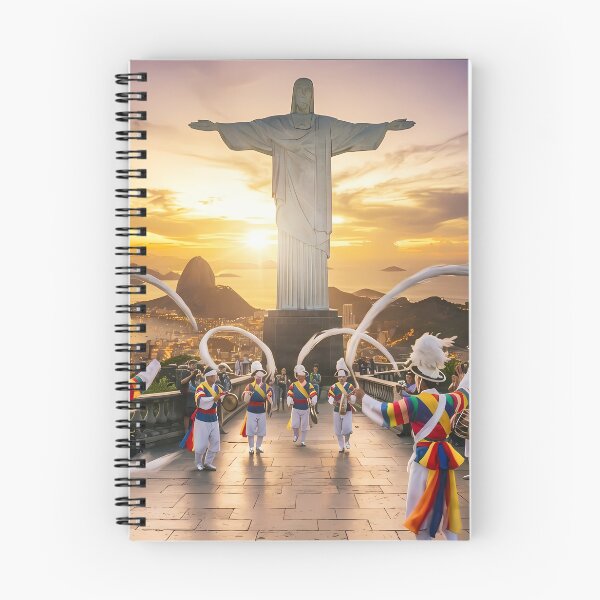 Item preview, Korean Traditional Pungmul Nori & Sangmo Spinning at Christ the Redeemer Rio Art Print, Cultural Fusion Design designed and sold by SOOstudio73.