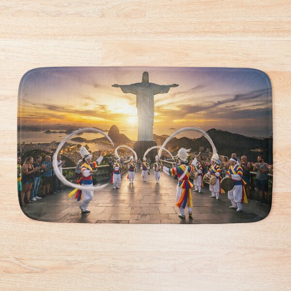 Item preview, Korean Traditional Pungmul Nori & Sangmo Spinning at Christ the Redeemer Rio Art Print, Cultural Fusion Design designed and sold by SOOstudio73.