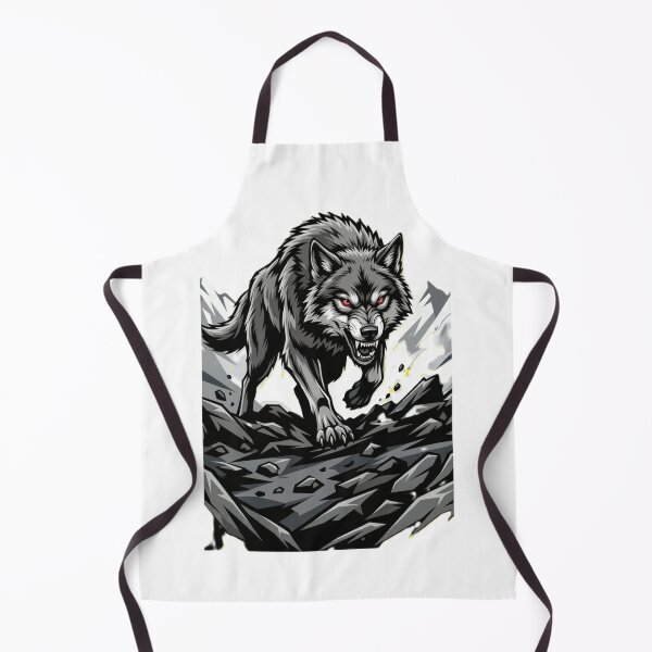 Item preview, Furious Black Wolf With Glowing Red Eyes designed and sold by Mido-artister.