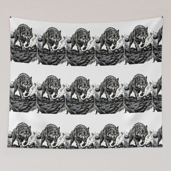 Item preview, Furious Black Wolf With Glowing Red Eyes designed and sold by Mido-artister.