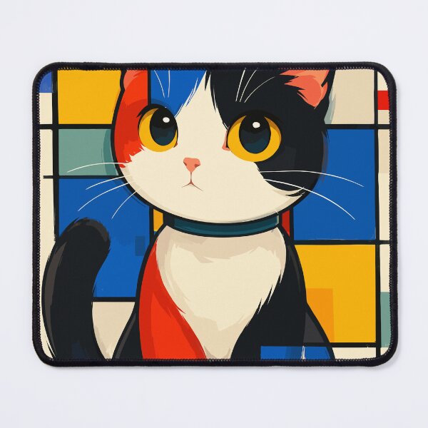 Item preview, Piet Mondrian Cat Abstract Geometric Modern Art Pop Graphic designed and sold by The Upside Down.