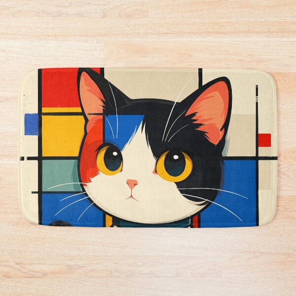 Item preview, Piet Mondrian Cat Abstract Geometric Modern Art Pop Graphic designed and sold by The Upside Down.