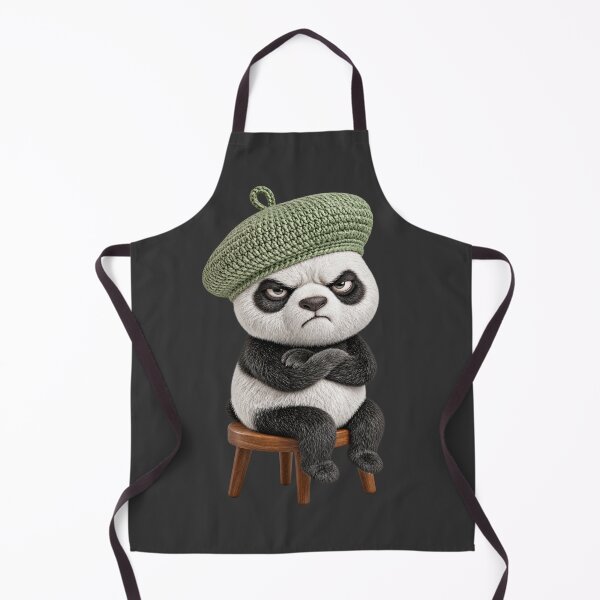 Item preview, Grumpy Panda in a Knitted Beret designed and sold by knitcorner26.