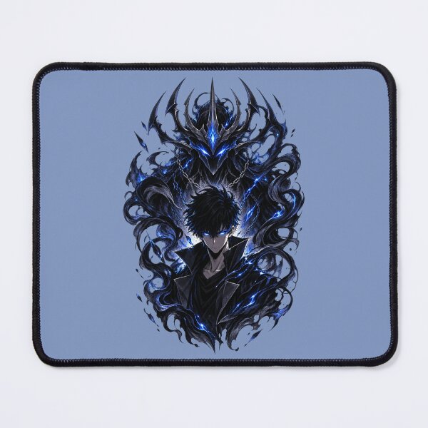 Item preview, Shadow Ascendant – Dark Anime Hunter with Blue Aura designed and sold by HimikoDesk.