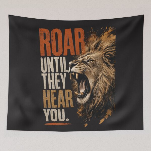 Item preview, Roar Until They Hear You – Vintage Distressed Lion Motivational Quote designed and sold by Bennie Singh.