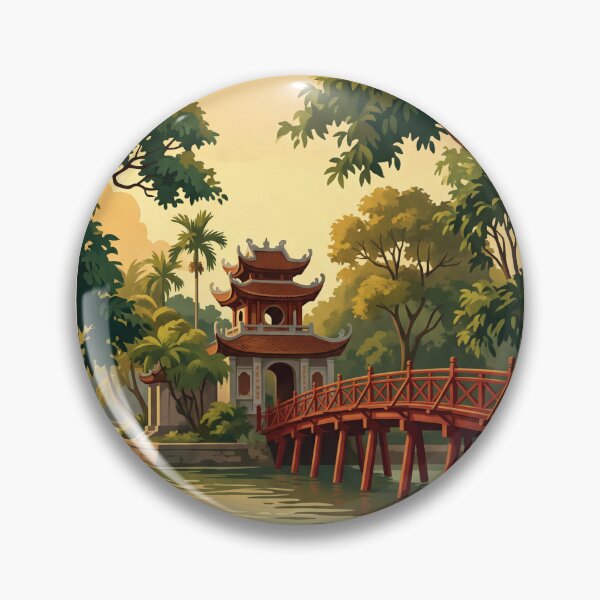 Item preview, Hanoi Vietnam Vintage Travel Illustration designed and sold by Bomax121.