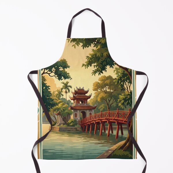 Item preview, Hanoi Vietnam Vintage Travel Illustration designed and sold by Bomax121.