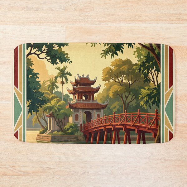 Item preview, Hanoi Vietnam Vintage Travel Illustration designed and sold by Bomax121.