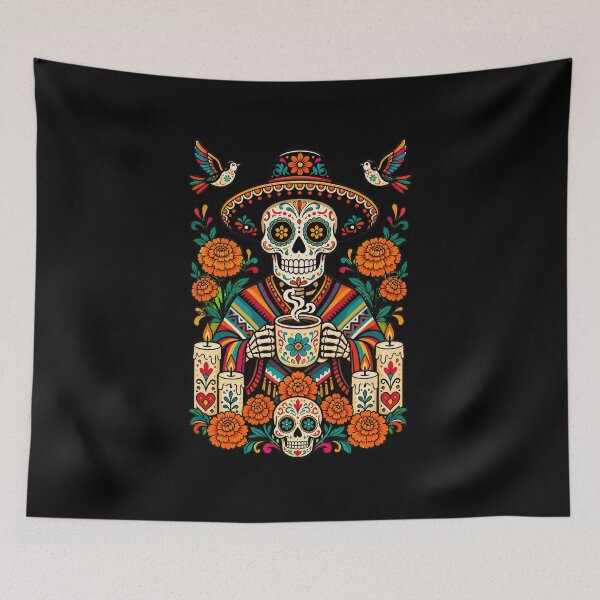 Item preview, Coffee Brew Sugar Skull - Day of the Dead Coffee Lover designed and sold by CosmicFlora Studio.