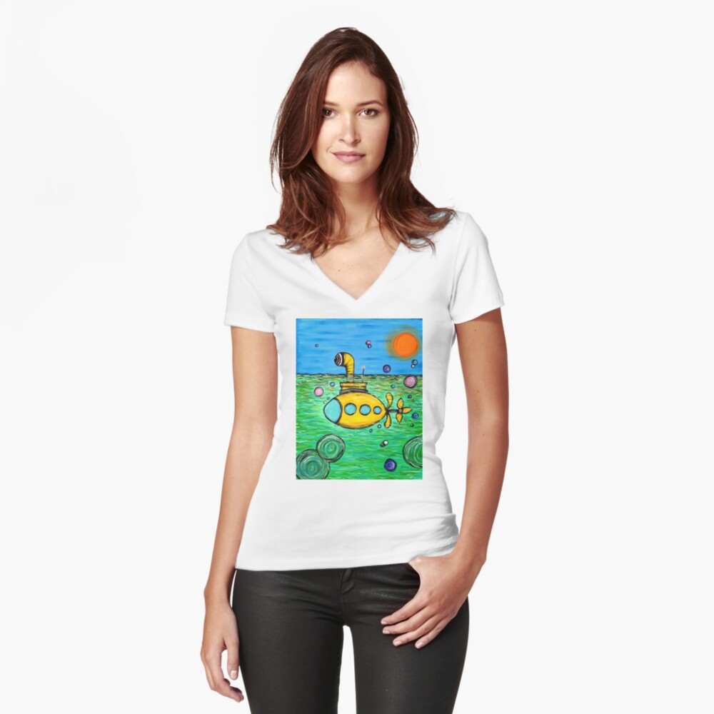Item preview, Fitted V-Neck T-Shirt designed and sold by colorinhappy.