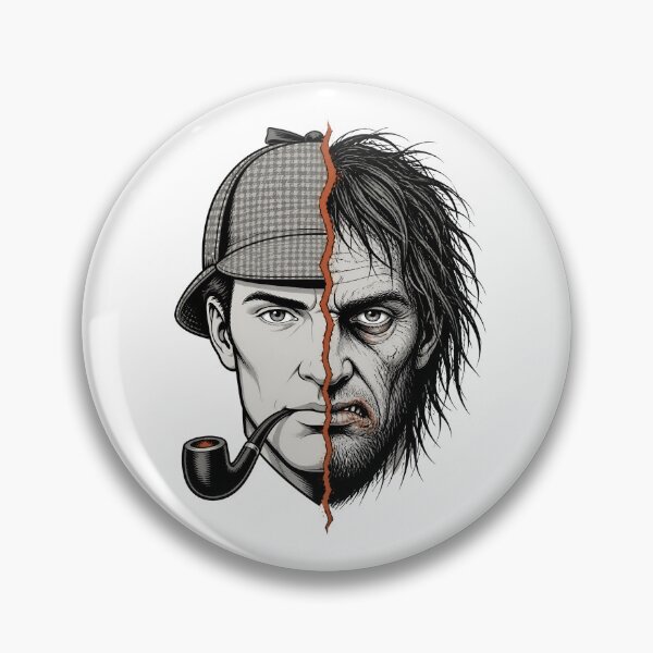 Item preview, Sherlock Holmes Split Portrait of Reason and Shadow designed and sold by Fenay Designs.