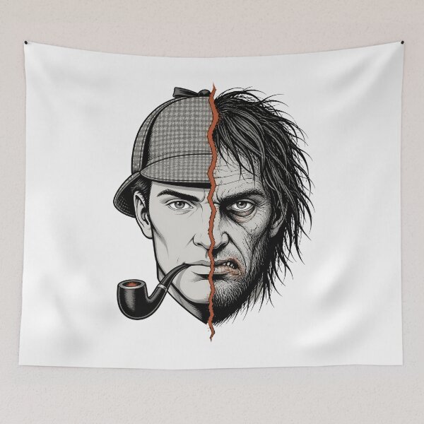 Item preview, Sherlock Holmes Split Portrait of Reason and Shadow designed and sold by Fenay Designs.