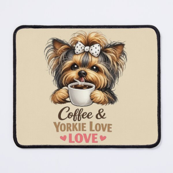 Item preview, Coffee & Yorkie Love – Minimalist Cute Design designed and sold by Yorkie Magic Studio .