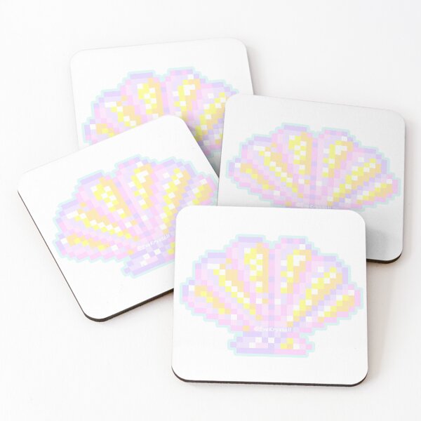 Item preview, Pastel Holographic Scallop Sea-Shell Sticker (Pixel_Art) designed and sold by EveKrystall.