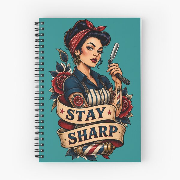 Item preview, Lady Barber Razor Stay Sharp Tattoo Emblem designed and sold by Barber MD Culture.