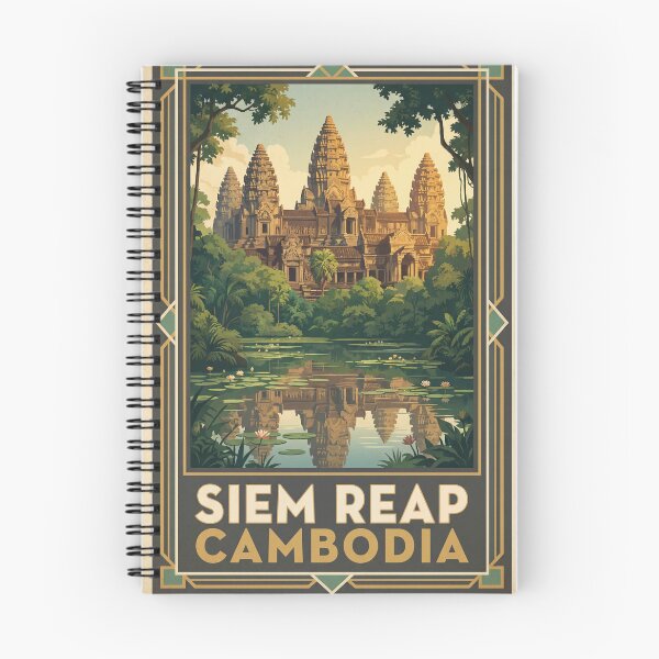 Item preview, Siem Reap Cambodia Vintage Temple Illustration designed and sold by Bomax121.