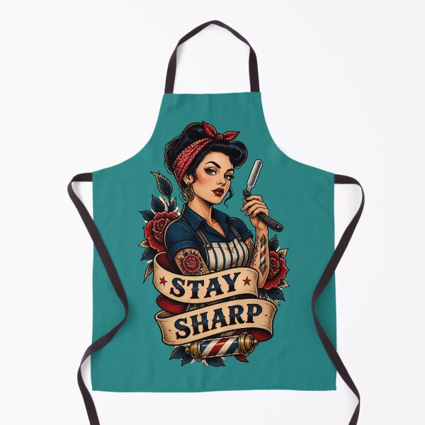 Item preview, Lady Barber Razor Stay Sharp Tattoo Emblem designed and sold by Barber MD Culture.