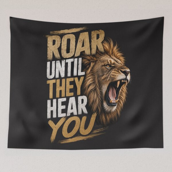Item preview, Roar Until They Hear You – Powerful Realistic Lion Motivational Quote designed and sold by Bennie Singh.