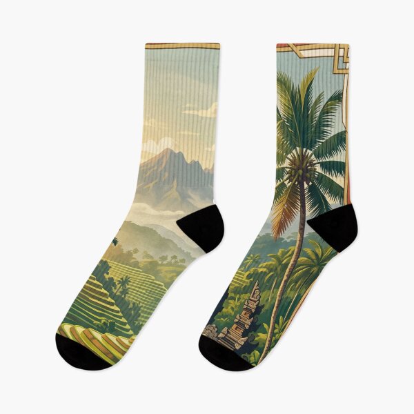 Item preview, Ubud Bali Vintage Tropical Travel Illustration designed and sold by Bomax121.