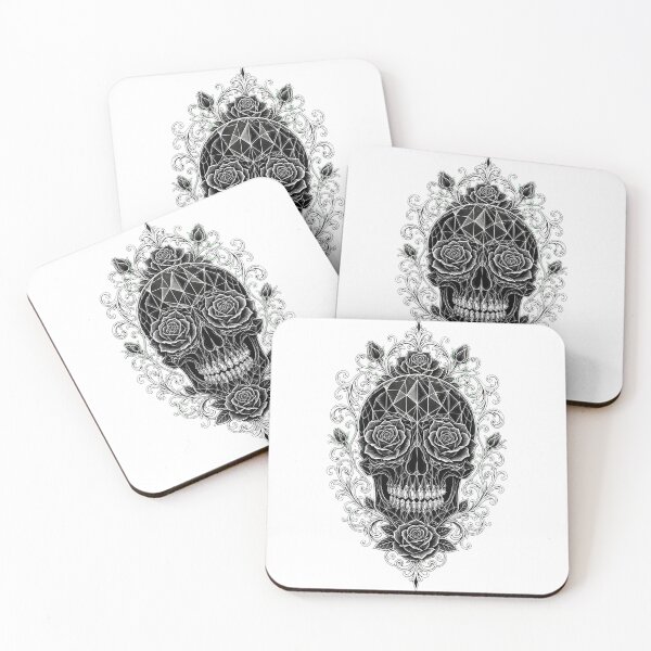 Item preview, Crystalline Rose Sugar Skull - Ornamental White Filigree designed and sold by CosmicFlora Studio.