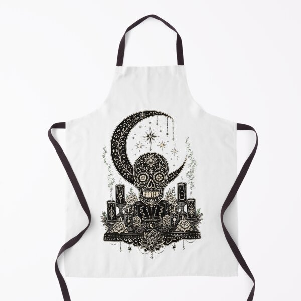 Item preview, Moonlit Altar Sugar Skull - Celestial Ritual Art designed and sold by CosmicFlora Studio.