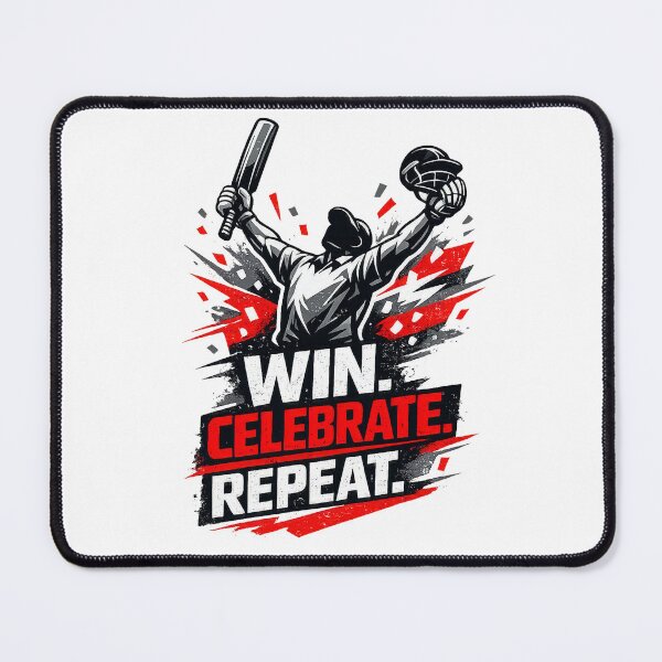 Item preview, WIN. CELEBRATE. REPEAT. – Faceless Cricket Champion Victory Premium Sports Design designed and sold by mbmstores.