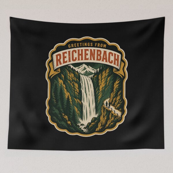 Item preview, Sherlock Holmes Greetings from Reichenbach Falls designed and sold by Fenay Designs.