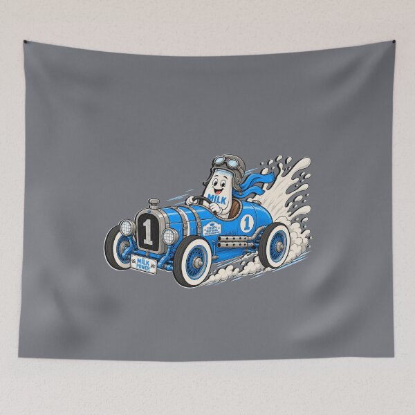 Item preview, Milk Power – Vintage Racing Cartoon designed and sold by Aimetoi.