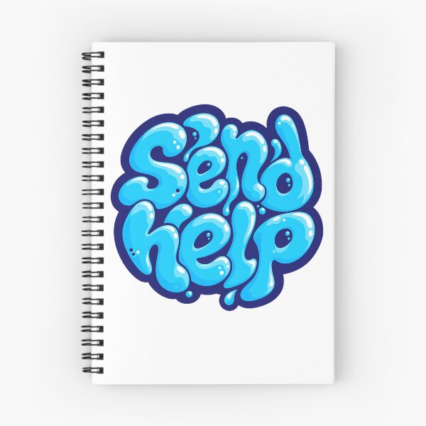 Item preview, Send Help Funny Water Liquid Splash Typography Blue Bubble Graphic designed and sold by DesignArtist.ia.