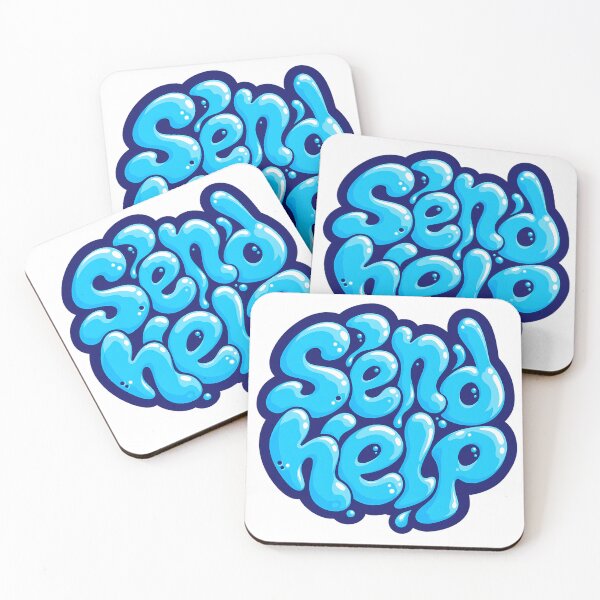 Item preview, Send Help Funny Water Liquid Splash Typography Blue Bubble Graphic designed and sold by DesignArtist.ia.