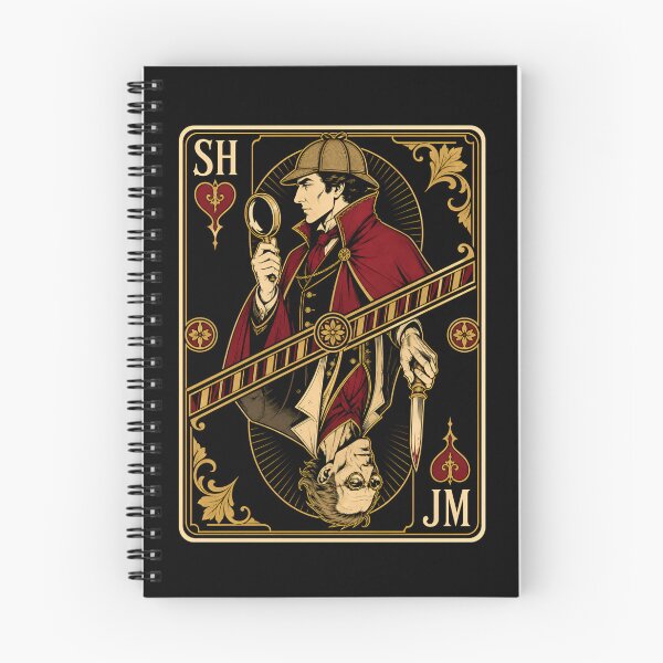 Artikelvorschau, Sherlock Holmes gegen Moriarty – Vergoldete Spielkarte entworfen und verkauft von Fenay Designs.