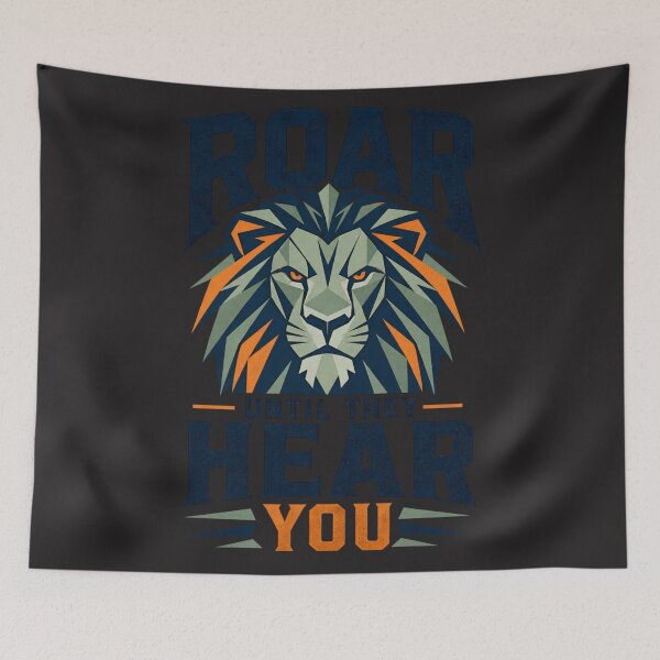 Item preview, Roar Until They Hear You – Geometric Lion Motivational Quote designed and sold by Bennie Singh.