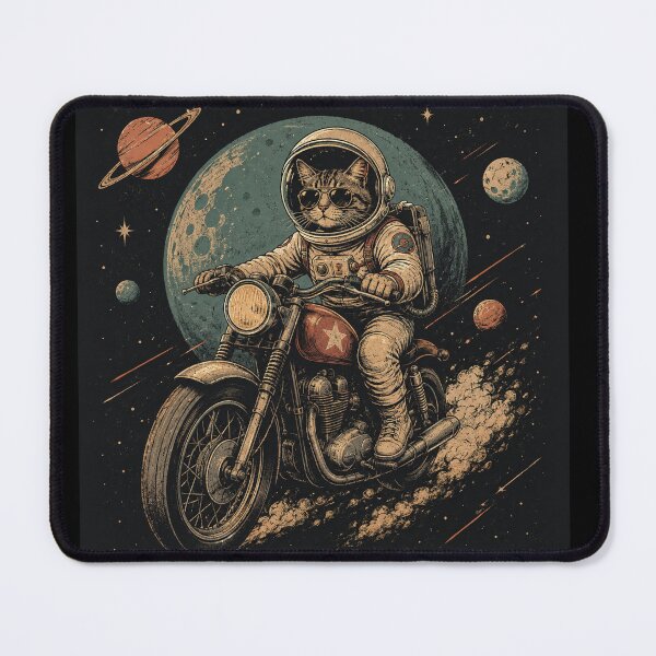 Item preview, Astronaut Cat Riding Motorcycle – Cosmic Adventure Artwork designed and sold by Dogandesighn.