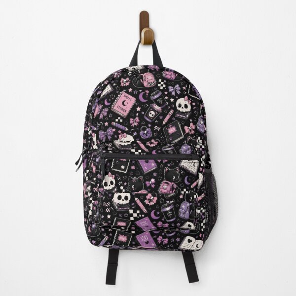 Item preview, Cute Goth School Pattern – Dark Kawaii Backpack & Notebook Design designed and sold by Brain shot.