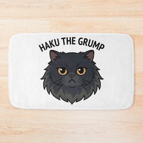 Item preview, Haku The Grump Funny Black Cat designed and sold by PetalsPaws.