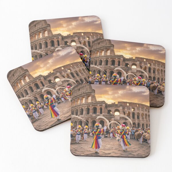Item preview, Korean Traditional Pungmul Nori & Sangmo Spinning at Rome Colosseum Art Print, Cultural Fusion Design designed and sold by SOOstudio73.