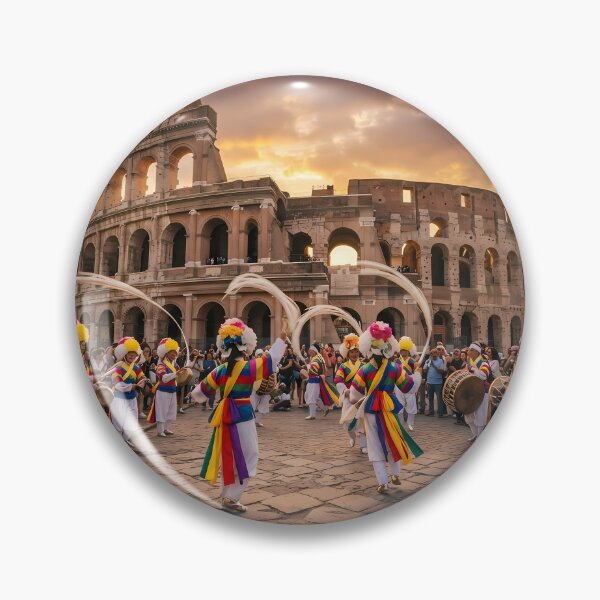 Item preview, Korean Traditional Pungmul Nori & Sangmo Spinning at Rome Colosseum Art Print, Cultural Fusion Design designed and sold by SOOstudio73.