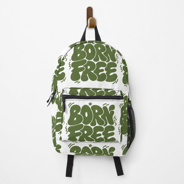 Item preview, Born Free Vintage Groovy Bubble Typography Olive Green Graphic designed and sold by DesignArtist.ia.