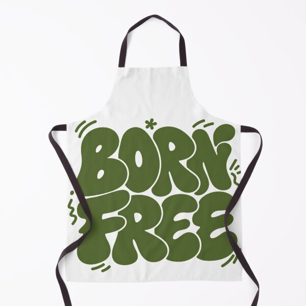 Item preview, Born Free Vintage Groovy Bubble Typography Olive Green Graphic designed and sold by DesignArtist.ia.