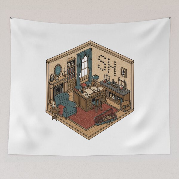 Item preview, Sherlock Holmes 221B Isometric Study designed and sold by Fenay Designs.