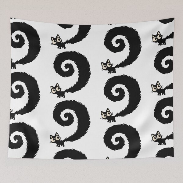 Item preview, Black Cat with a Very Long Tail designed and sold by MewMade.