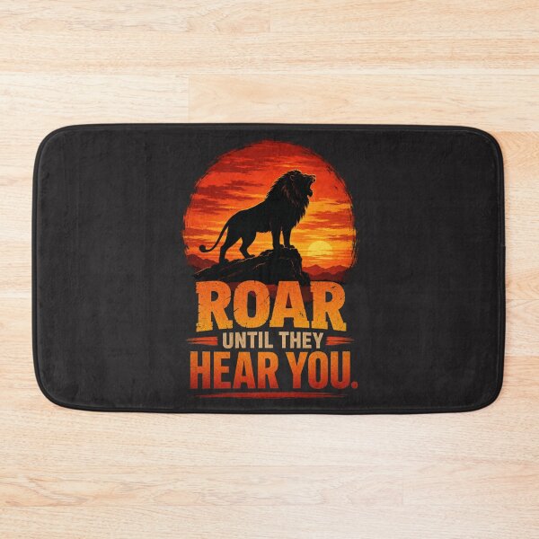 Item preview, Roar Until They Hear You – Lion Sunset Silhouette Motivational Quote designed and sold by Bennie Singh.